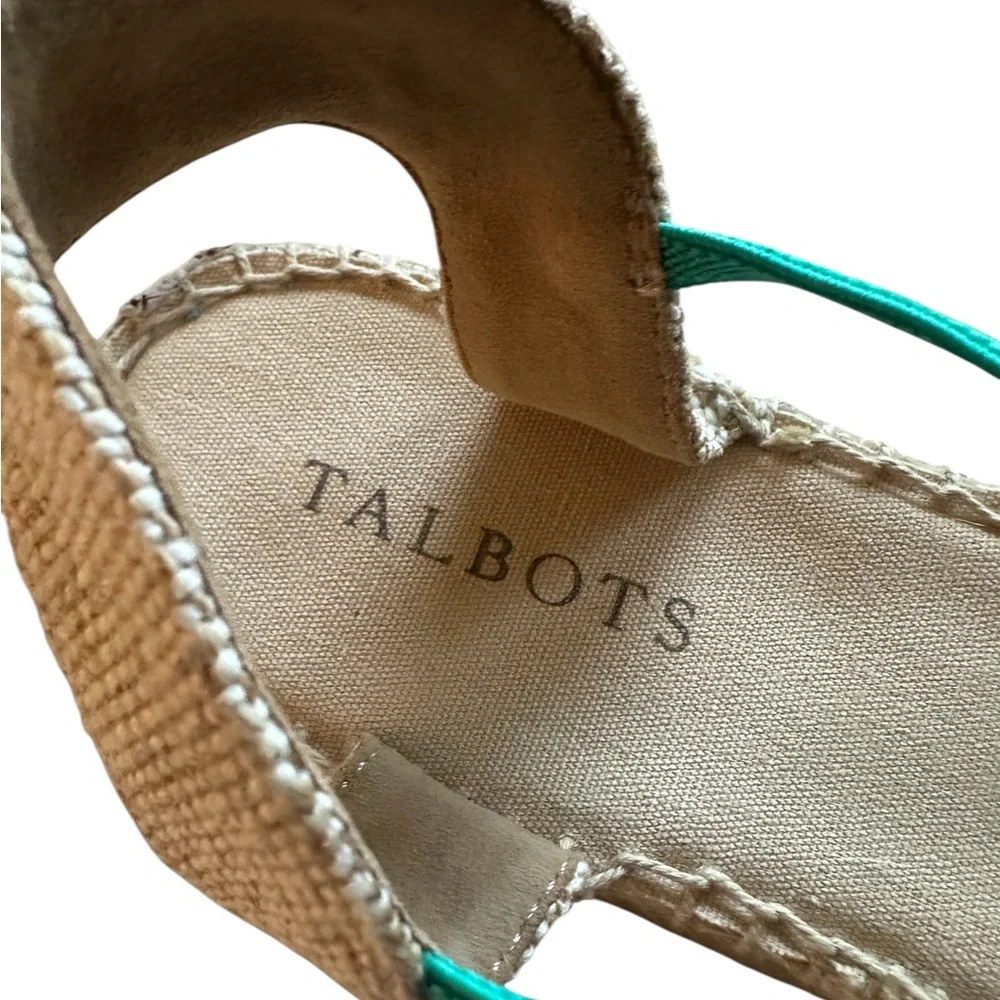 Talbots Canvas Espadrille Giraffe Jungle Botanical Greens/Blues/White Size 7.5